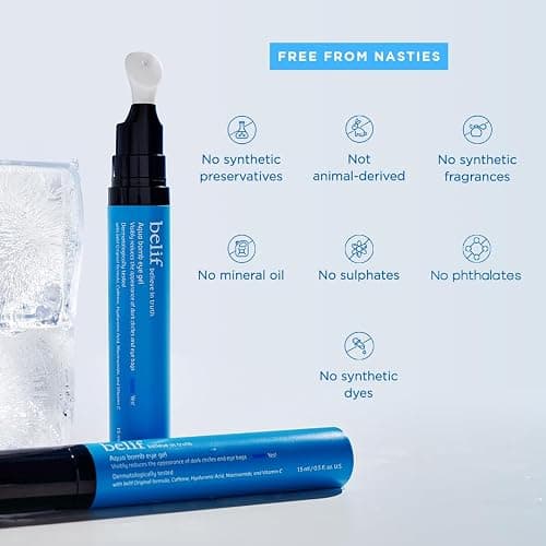 belif Aqua Bomb Cooling Eye Gel - Caffeine & Hyaluronic Acid for Puffiness & Hydration, Niacinamide & Vitamin C for Dark Circles, Adenosine & Collagen for Plumping & Firming, Korean Skin Care thumbnail 10