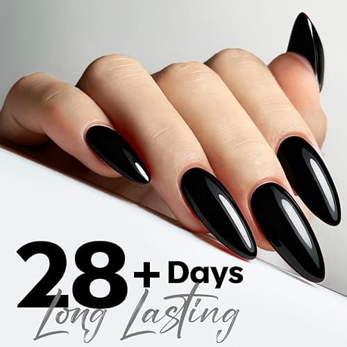 modelones Gel Nail Polish Black Gel Polish Black Nail Polish Soak Off No Peel Thickening Nail Art Manicure for Girl 15 ML thumbnail 2