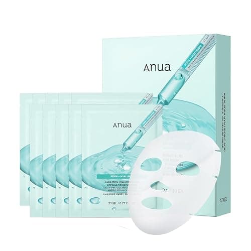 Anua PDRN Hyaluronic Acid Capsule 100 Serum Mask, Hydrating & Soothing Face Mask for Glass Skin, Dewy Glow and Firm Looking Skin, Salmon DNA & Collagen, Lightweight Texture, Korean Skin Care (10EA) - Image 1