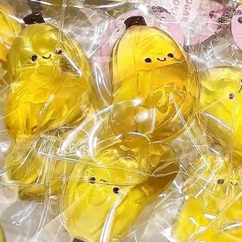 Taba Squishy ,Stress Ball,Kawaii Squishies Silicone Toys,Stress Relieving Fur Ball OPP Packaging Gifts|Squishy Fidget Toys for Anxiety&Relaxation|Perfect Desk Accessory for Adults(Golden Banana) thumbnail 2