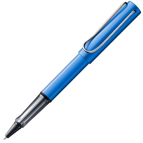 Lamy AL-star oceanblue - Rollerball Pen pen with transparent, ergonomic grip & line width M - lightweight aluminum body - including rollerball refill M 63 in black - Image 1