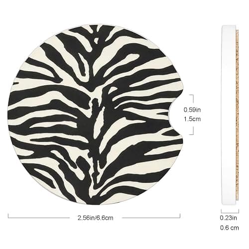 Ceramic Car Coasters – Absorbent Car Cup Holder Coaster Set for Women, Cute Aesthetic Car Accessories for Girls, 2 Pack (Coconut Milk) thumbnail 2
