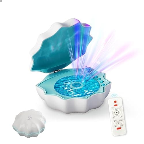 Ocean Wave Projector Light, Shell Night Light Built-in Bluetooth Speaker, Remote Control, White Noises for Home Decor/Relaxation/Party/Music/Gift (Blue) - Image 1
