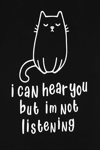 Girls I Can Hear You But I'm Not Listening Cat Short Cotton Pyjama Set thumbnail 3