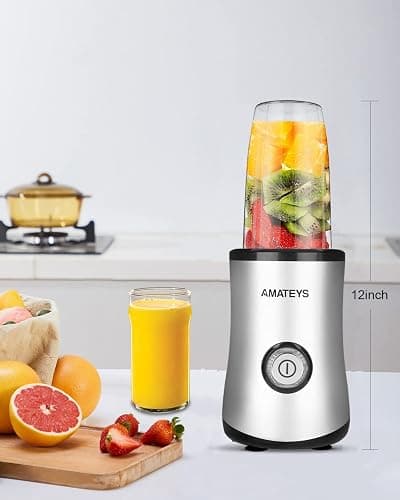 Amateys Personal Blender with Button,350W Professional Kitchen Blender for Smoothies and Shakes,Portable Smoothie Blender,Easy Cleaning&Operation,Suitable for Carrying or Storage - Personal Blender thumbnail 7