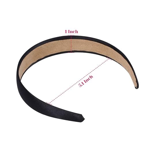 anezus 16 Pcs Satin Headbands Bulk 1 Inch Anti-slip Black Ribbon Hair Bands Plain Hard Headbands for Women Girls DIY Craft Hair Accessories (Black) thumbnail 3