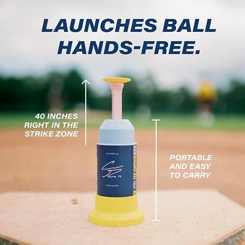 Bandit Sports Coach RAC Tee Popper Mini, Hitting Tee for Perfect Swings, Batting Machine for Practicing Hitting Without a Pitcher Blue thumbnail 4