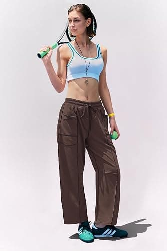 Panadila Womens Barrel Pants Drawstring Wide Leg Sweatpants Baggy Summer Lounge Pants Casual Beach Trousers thumbnail 5