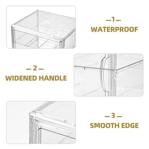 2 Pack 4 Tier Display Case for Collectibles,Clear Display Box with 3 Movable Plates ,Storage Container with Magnetic Door (XXL-4 Tier-2 Pack) thumbnail 7
