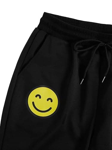 WDIRARA Men's Floral Letter Graphic Print Drawstring Waist Tie Front Sweatpants thumbnail 3