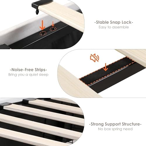 HIFIT Upholstered Full Size LED Bed Frame with Charging Station and 4 Large Storage Drawer, Velvet Button Tufted Full Platform Bed with Adjustable Headboard, No Box Spring Needed, Easy Assembly, Beige - Full thumbnail 8