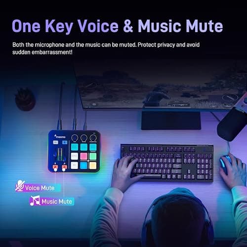 MAONO Gaming Audio Mixer, Audio Interface with Pro-preamp, RGB, Bluetooth, 48V Phantom Power for Live Streaming, Podcasting, Content Create, Gaming MaonoCaster G1 NEO (Not for USB Mic) thumbnail 5