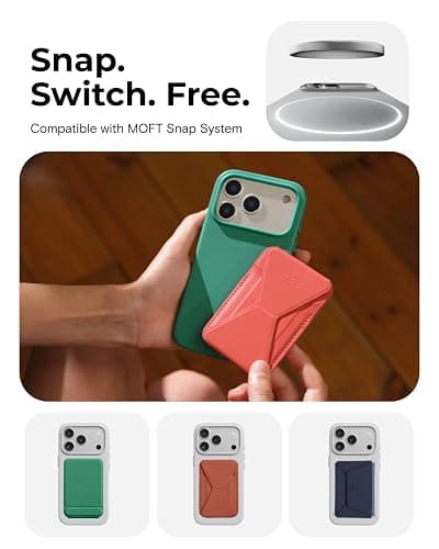 MOFT MOVAS Snap Case for iPhone 17 Pro, MagSafe Compatible, Soft-Touch Vegan Leather, Classic Minimalist Design, Lightweight, Stain-Resistant & Camera Protection, Jet Black thumbnail 6