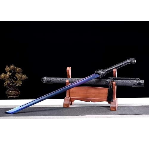 LQSMX sword 107cm Zweihändiges Schwert/scharf/Katana Schwert scharf Samuraischwert Handgeschmiedeter Manganstahl thumbnail 6