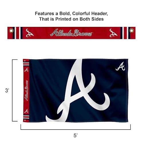 Atlanta Braves Printed Header Flag 3x5 Banner thumbnail 3
