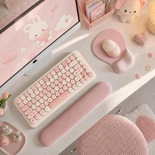 DEMON CHEST ErgoComfort Gel Wrist Rest Mouse Pad-Ergonomic Office Mousepad with Wrist Support-Non-Slip, Design Desk Accessories Mat for Home&Game Decor (02Pink Serenity) thumbnail 2