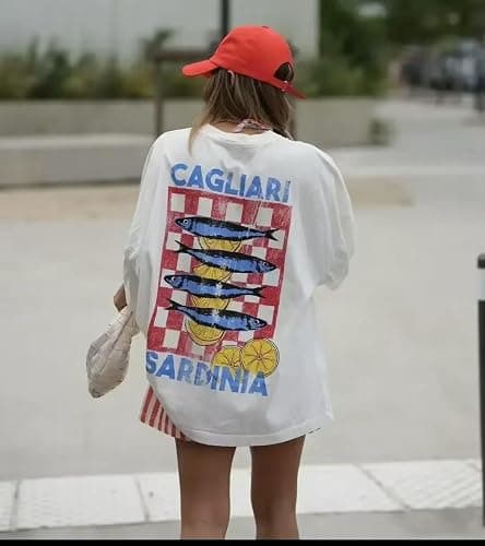 Cute Strawberry Beach Shirts Oversized Graphic Tees Women Short Sleeve Y2k Summer Tops 2000s Aesthetic Preppy Clothes thumbnail 5