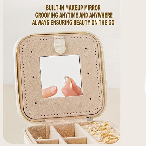 Hlopt Sweetest Compact And Secure Jewelry Boxes For Women Small Jewelris Box For Travel Portable Case With Lock Key Beautiful Jewelry Organizer And Storage Solution thumbnail 3