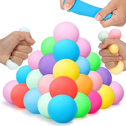 36Pcs Stress Balls Set for Adults and Kids - Squishy Ball Sensory Fidget Toys for Anxiety Relief - Squeeze Ball Party Favors Bulk Pack - Classroom Prize - Birthday - Image 1