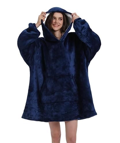 Solvienne Wearable Blanket Hoodie, Men Women Soft Flannel with oversized Pocket Christmas Halloween Cozy Lounge Wear - Image 1
