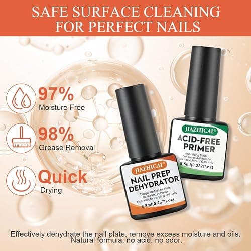 BUTBU Nail Dehydrator and Primer Set, 2PCS 8ml Nail Primer and Nail Prep Dehydrate, Professional Natural Nail Bond primer, Acid Free Superior Bonding Primers for Gel Nail Polish, Acrylic Powder thumbnail 5