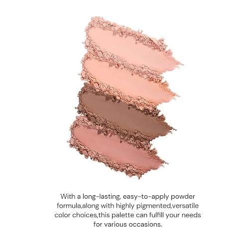 Flower Knows Swan Ballet Six-Color Makeup Palette,Neutral Pink Eyeshadow with 4 Matte + 2 Shimmer Shades,Blendable Smooth Cute Eye Makeup,0.23 Oz(01 White Swan) thumbnail 2