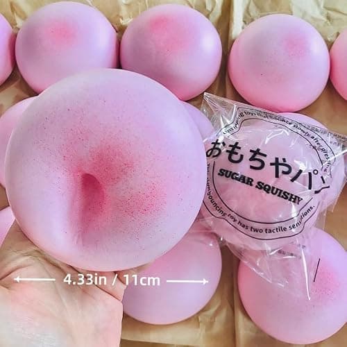 SUISUILE Sticky Bread Slow Rising Squishy, Super Soft Slow Rise Squishy Toys, Realistic Bread Shape Squeeze Toy, Pink Bread Food Squishies for Stress Relief (1 Pc) thumbnail 3
