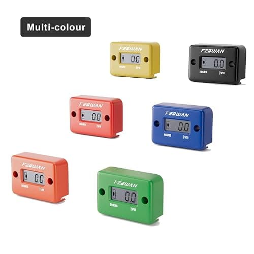 FEBWAN Inductive Hour Meter for Gas Engine Generator Lawn Mower Pressure Washer Marine ATV Boat Outboard Motor Dirt Bike Motorcycle LCD Digital Hour Counter, Waterproof Hr Meters,1 Pack Black thumbnail 7