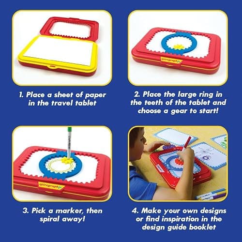 Spirograph Jr. — Jumbo Sized Gears Classic Retro Toy For Spiral Drawing Art Design Toy Kit for Smaller Hands — For Kids Ages 3 and Up thumbnail 6