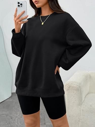 WYNNQUE Oversized Sweatshirts For Women Crewneck Fleece Pullover Comfy Hoodies Fall Outfits Fashion 2025 Winter Clothes thumbnail 2