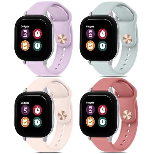 Meliya [4 Pack] Bands for Gabb Watch 3 2 1 / Gizmo Watch 3 2 1 / SyncUP Watch Bands for Kids, 20mm Soft Silicone Breathable Sport Replacement Strap for Gizmo Watch 3 2 1 for Boys and Girls - Image 1
