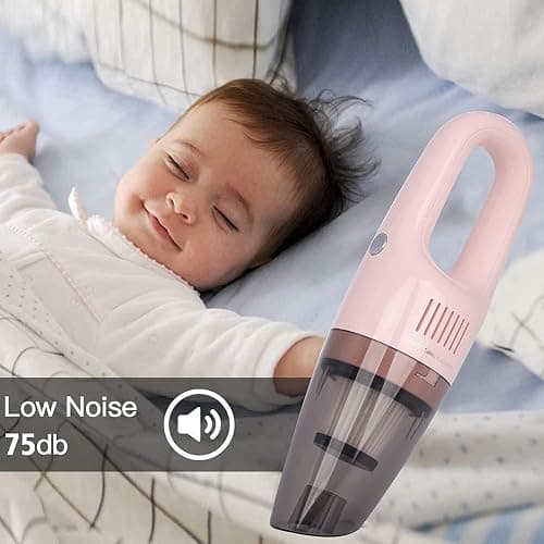 Portable Handheld Vacuum Cleaner Cordless, Cleaner for Dirt Home Pet Hair, Car Interior Dust, Power Suction Lightweight Stylish Hand Vacuum (Pink) thumbnail 7