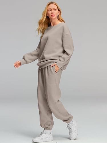 AUTOMET Womens 2 Piece Outfits Sweatsuit Lounge Sets Oversized Sweatshirt Baggy Sweatpants Fall Fashion with Pockets thumbnail 4