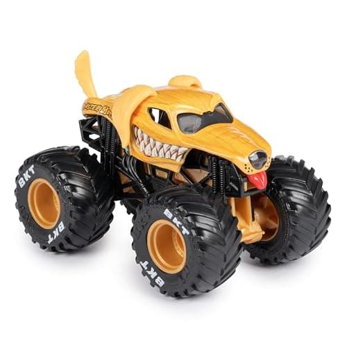 Monster Jam 2023 Spin Master 1:64 Diecast Truck Series 31 Ruff Crowd Monster Mutt Golden thumbnail 2