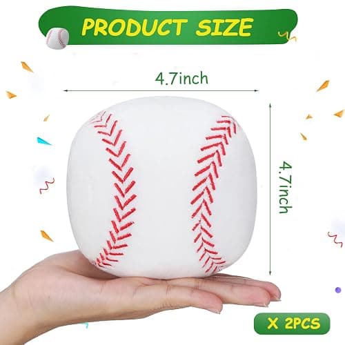 HyDren 2 Pcs Stuffed Baseball Plush Ball - 4.7 Inch Small Soft Plush Baseball Toy Fluffy Baseballs Soft Stuffed Sports Balls for Baby Kids Boys Girls Bedroom Nursery Decoration Christmas Birthday Gift thumbnail 3