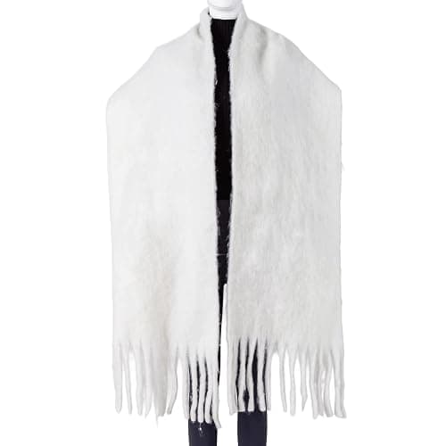 AUSEKALY Women's Scarf Big Colorful Thick Blanket Wrap Winter Oversized Warm Chunky Scarves Solid thumbnail 3