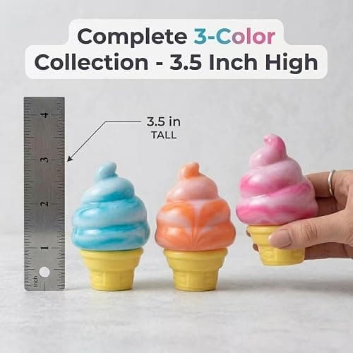 Ice Cream Squeeze Squishy, Ice Cream Cone Squishy, Slow Rise Sensory Fidget Toy, Stuffers Party Favors Summer Sensory Stress Relief (Blue) thumbnail 5