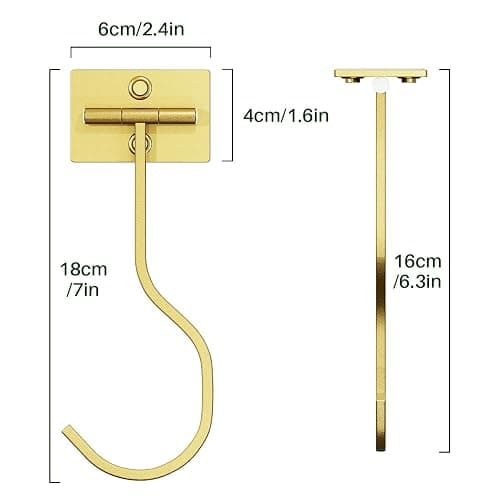 bussdis Under Cabinet Banana Hook Adhesive: Foldable Banana Hanger, Gold Metal Banana Holder for Kitchen & RV, Space-Saving Design, Folding with Magnets When Not in Use, Keep Bananas Fresh thumbnail 2