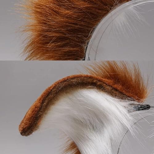 Dog Ears Headband and Tail Set Faux Fur Animal Cosplay Party Costume Accessories thumbnail 6