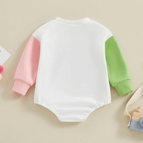 FOCUSNORM St. Patrick's Day Baby Girl Outfit Long Sleeve Ireland Festival Romper jumpsuit Four Leaf Clover Onesie Clothes thumbnail 7
