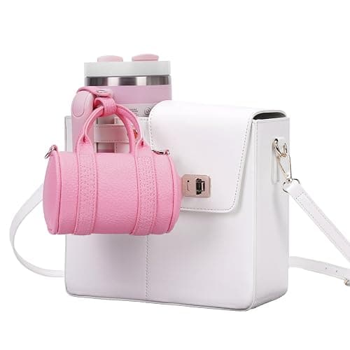 BBIQI Mini Stanley Cup Keychain for Stanley Purse Cute Stanley Cup Accessories Tumbler Bag Charm Mini Tote Bag for Women - Pink thumbnail 2