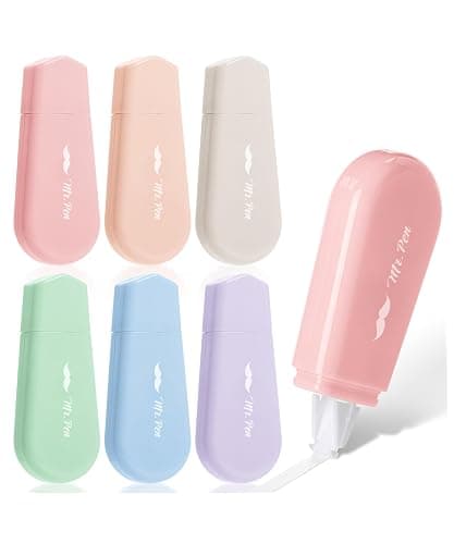 Mr. Pen- Aesthetic Correction Tape, 0.2" x 197", 6 pcs, Pastel Colors, Cute Correction Tape - Image 1