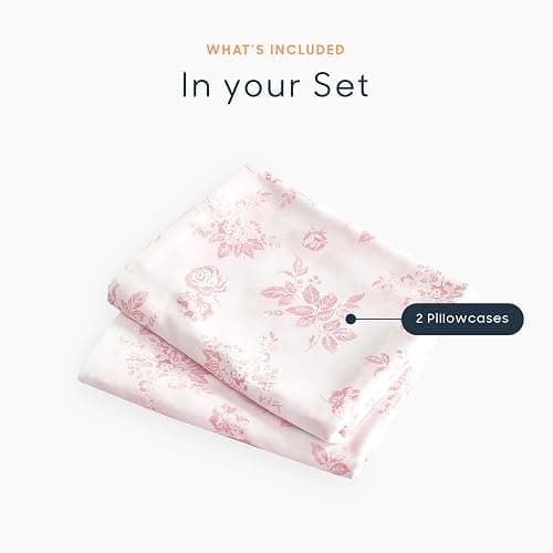 Wake In Cloud - Cottagecore Pillow Cases, Floral Shabby Chic Vintage Flower Shabby Chic Coquette Aesthetic, Set of 2 Soft Pillowcases Pillow Shams Covers, Pink, Standard Size 20x26 Inches thumbnail 4