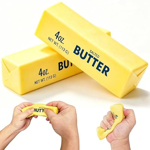Slow Rising Butter Squishy - 2 Pack Realistic Wet Soft Butter Stick Squishy Toys, Stress Relief Fidget Toys for Adults, Squeeze Desk Decor Gifts - Image 1