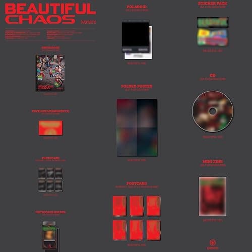 KATSEYE BEAUTIFUL CHAOS BEAUTIFUL Ver. Photobook + Photocard + Folded Poster + Postcard + Sticker Pack Mini Zine thumbnail 2