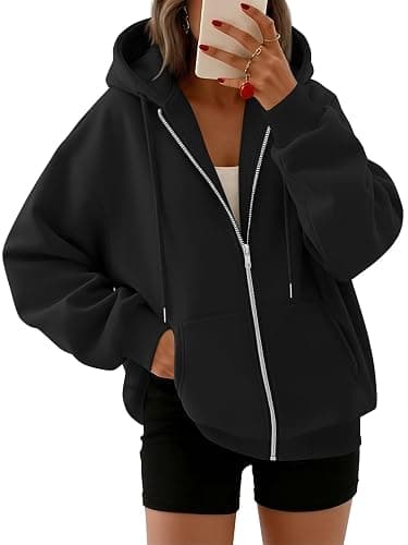 Trendy Queen Womens Zip Up Hoodies 2026 Oversized Sweatshirt - Image 1