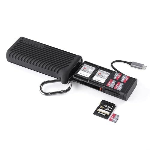 PGYTECH CreateMate High-speed Card Reader, 2-in-1 UHS-II SD 4.0/Micro SD Card Reader & Holder USB 3.1 Type-C Adapter Case for Cameras, Smartphones, Drones and Action Cameras (Black, for SD/Micro SD) - Image 1