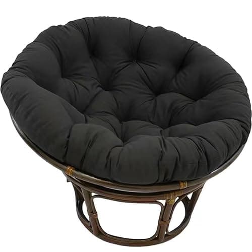 Large Round Papasan Chair Cushion, Thick Outdoor Rocking Chair Cushion, Rattan Hanging Basket Cushion, Egg Nest Replacement Pad (Color : Black, Size : 70 * 70cm) - Image 1