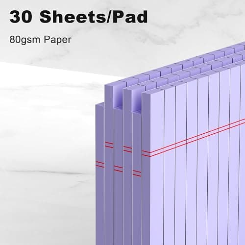 AILZFEI 6pcs Small Legal Pad 5x8 College Ruled Purple Legal Pads Notepads 6 Pack Study Back Writing Pads 5 x 8 Perforated Narrow Ruled Pads of Paper Purple thumbnail 4