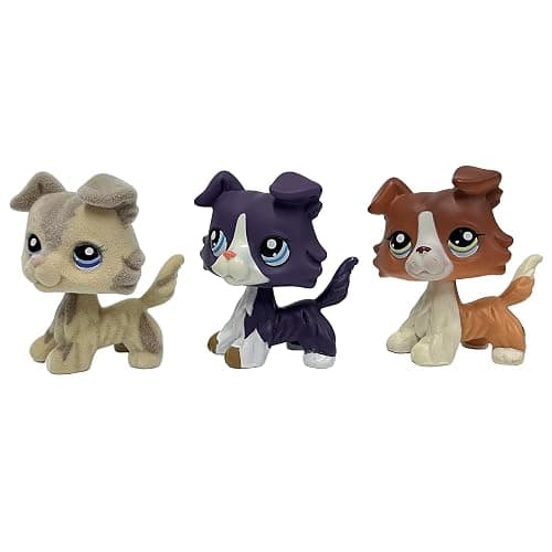 3pcs/Set Custom Flocked Pet Shop Toys Short Hair Cat Kitten Collie Great Dane Cocker Spaniel Dachshund Puppy Dog OOAK Compatible with LPS (#2210 and 1676 and 1542) thumbnail 7
